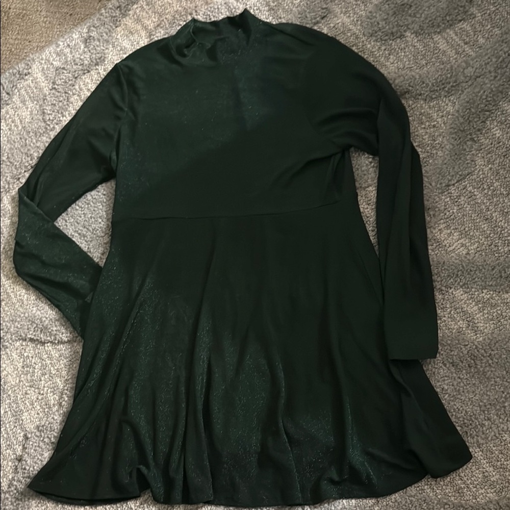XXL Wild Fable Green Sparkly Long Sleeve Mini Dress